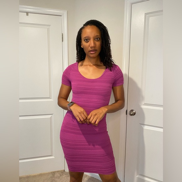 new york and company purple dress Ny&CO Womens Bodycon Dress Size LG Purple Violet Cap Sleeves NWT